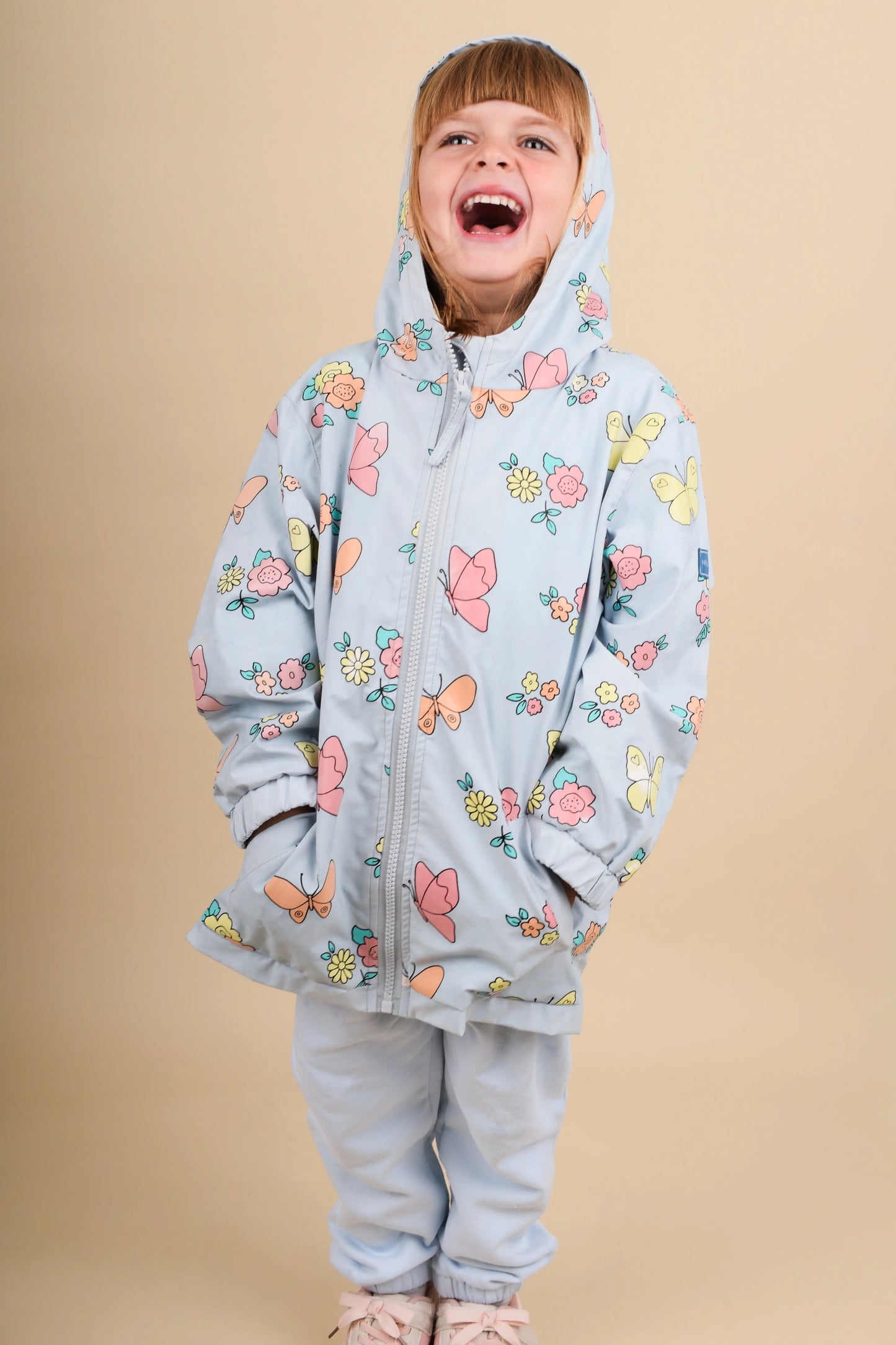 Butterfly Flower Colour Changing Raincoat uk.hollyandbeau.com