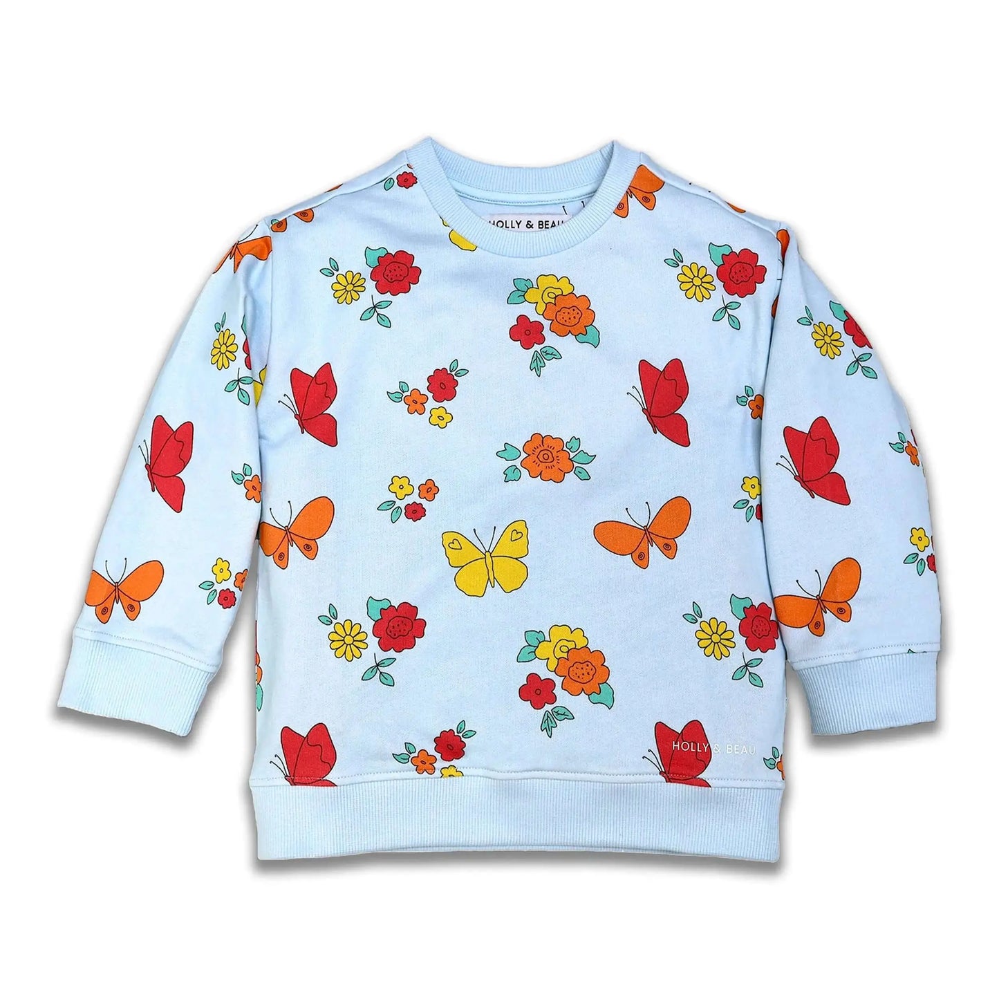 Organic Cotton Flower Print Sweatshirt Hollyandbeauu