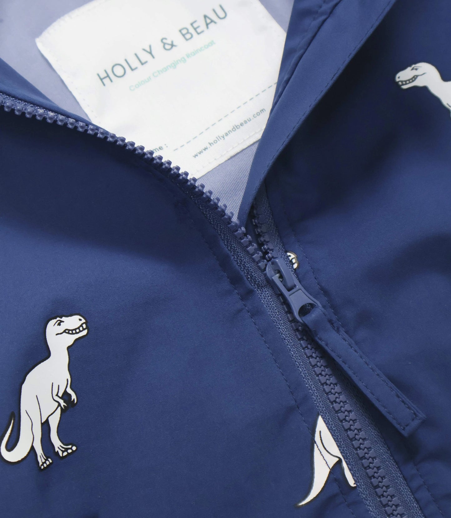 Navy Blue Dinosaur Colour Changing Raincoat Hollyandbeauu