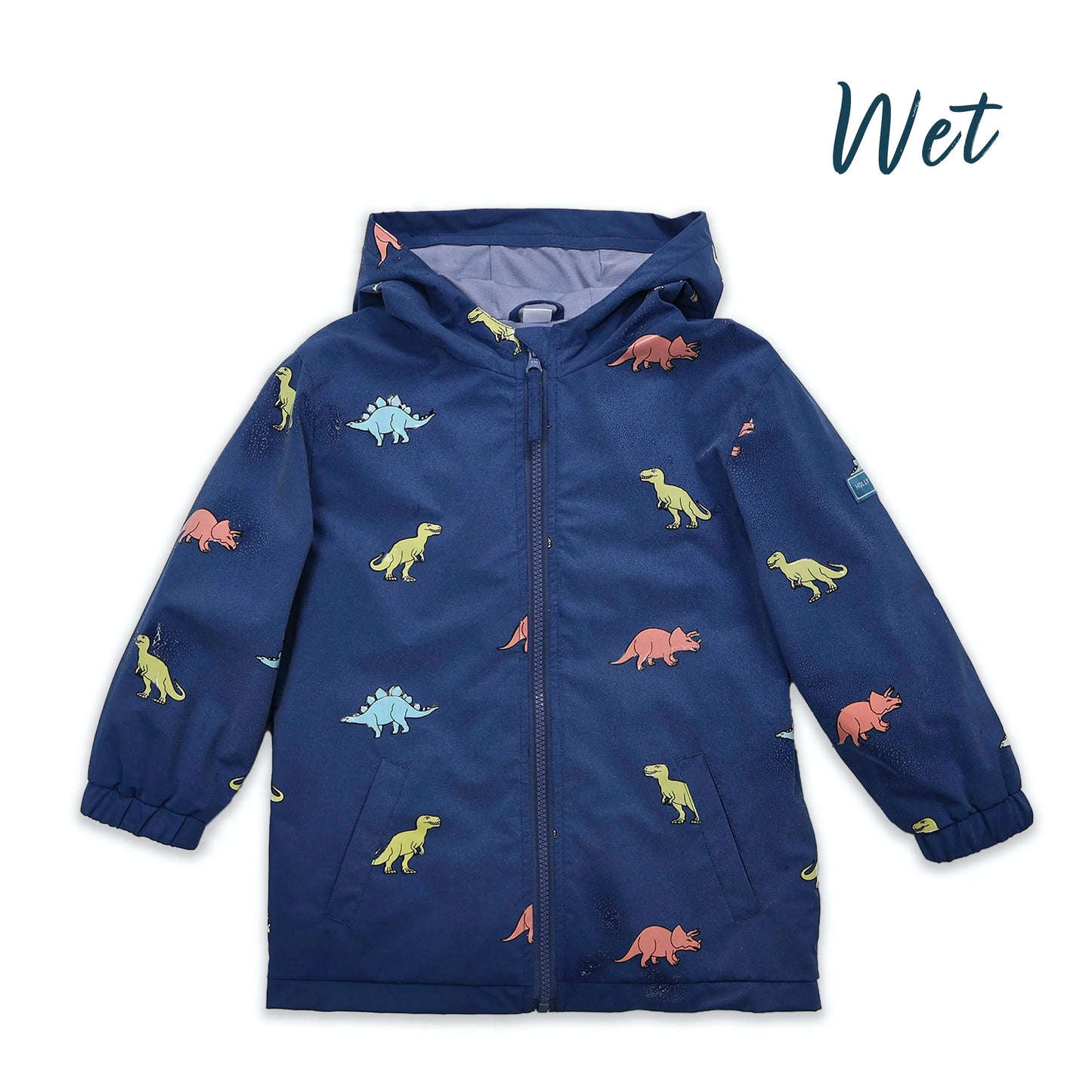 Navy Blue Dinosaur Colour Changing Raincoat Hollyandbeauu