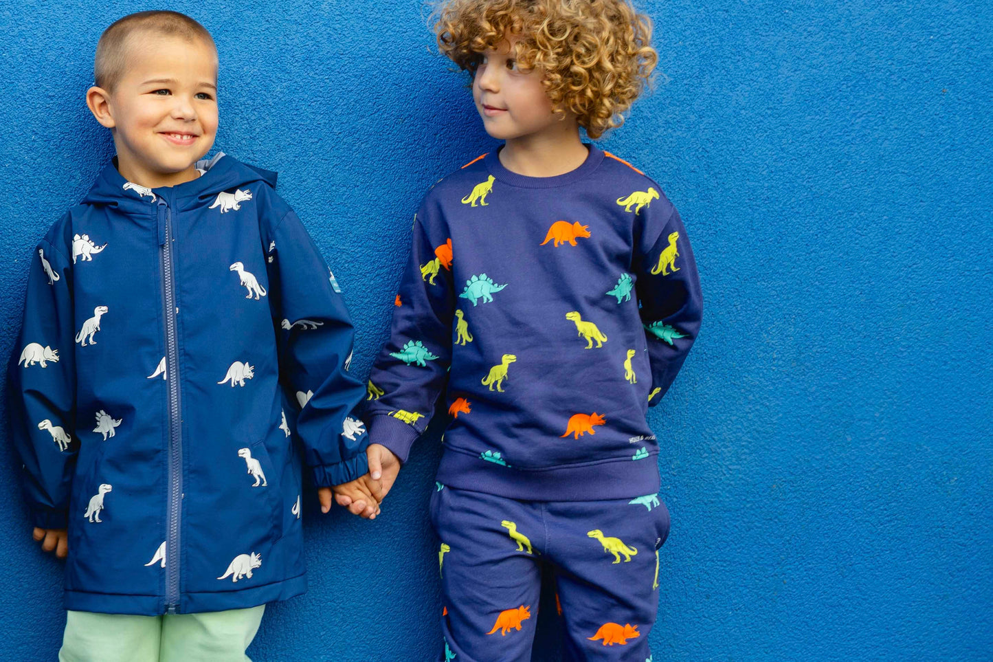 Navy Blue Dinosaur Colour Changing Raincoat Hollyandbeauu