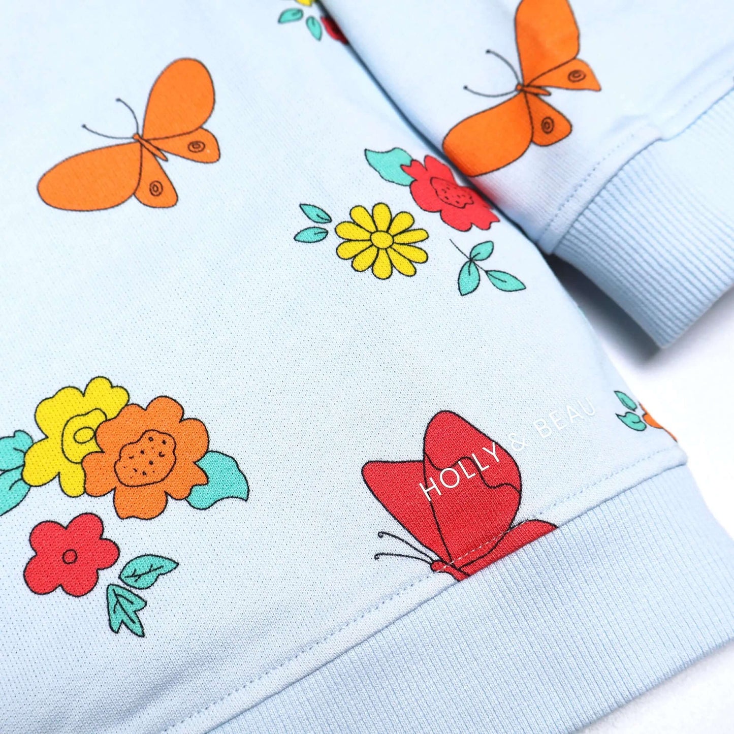 Organic Cotton Flower Print Sweatshirt Hollyandbeauu