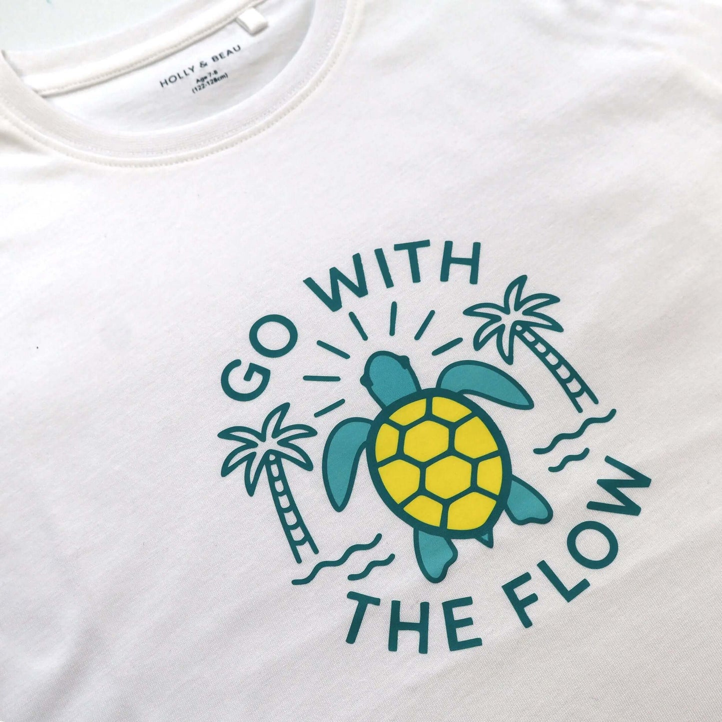 Organic Cotton T-Shirt White Turtle Hollyandbeauu