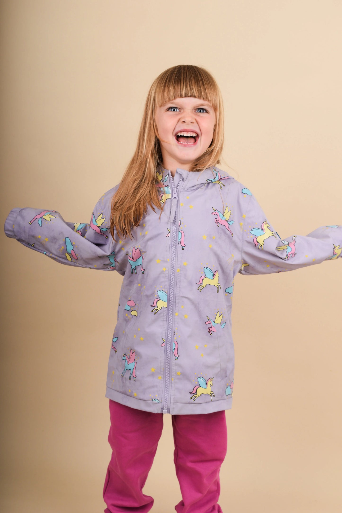 Purple Unicorn Colour Changing Raincoat Hollyandbeauu