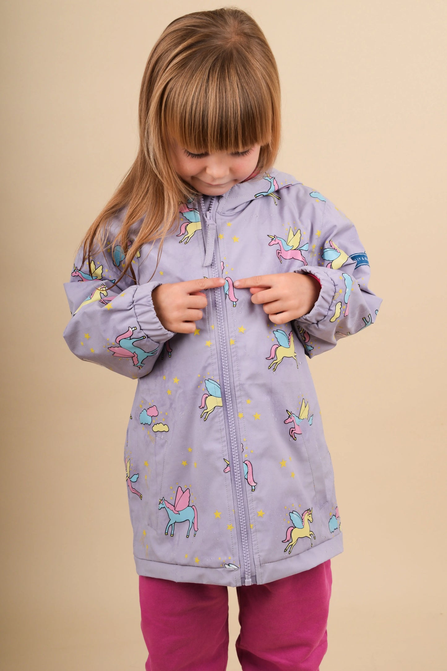 Purple Unicorn Colour Changing Raincoat Hollyandbeauu