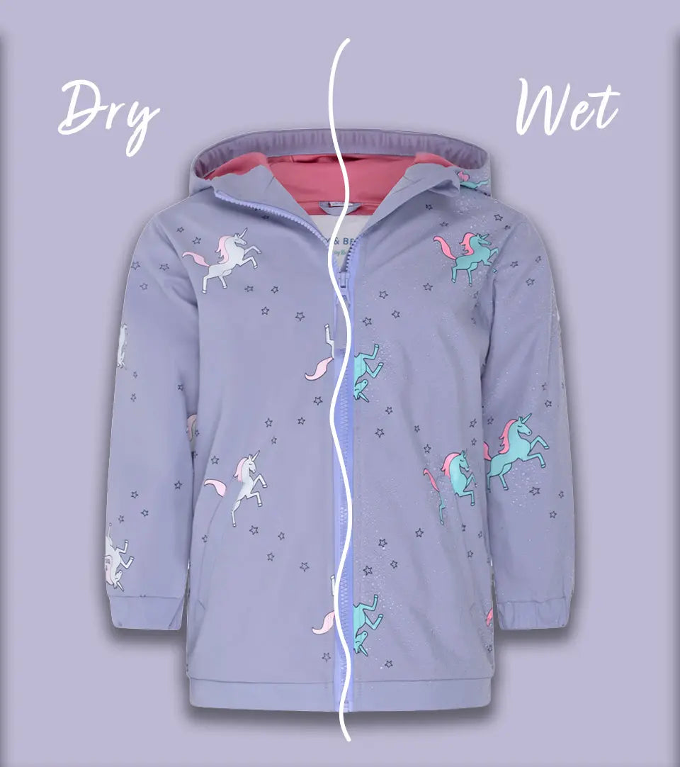 Unicorn Colour Changing Raincoat Hollyandbeauu