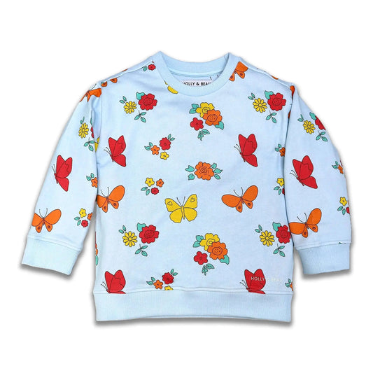 Organic Cotton Flower Print Sweatshirt Hollyandbeauu