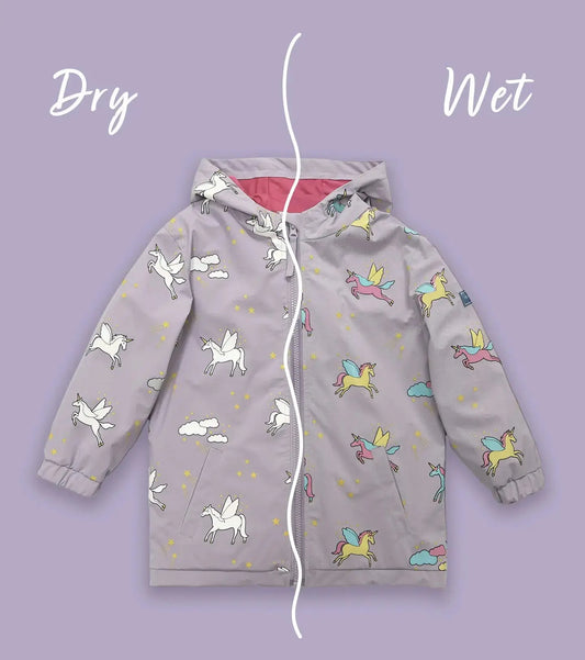 Purple Unicorn Colour Changing Raincoat Hollyandbeauu