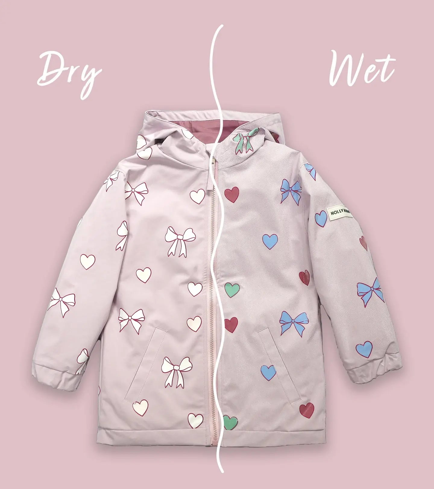 Hearts & Bows Colour Changing Raincoat Hollyandbeauu