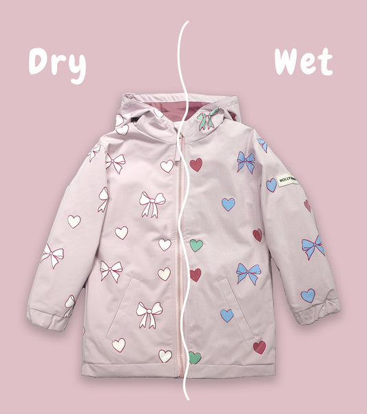 Hearts & Bows Colour Changing Raincoat