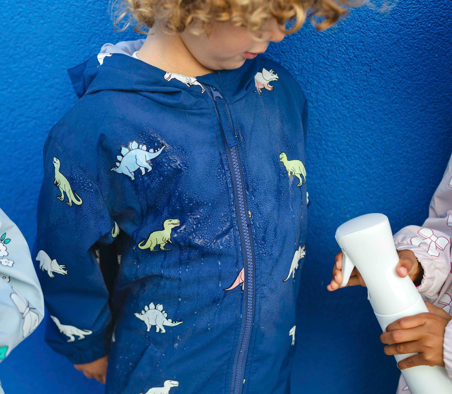 Navy Blue Dinosaur Colour Changing Raincoat Hollyandbeauu