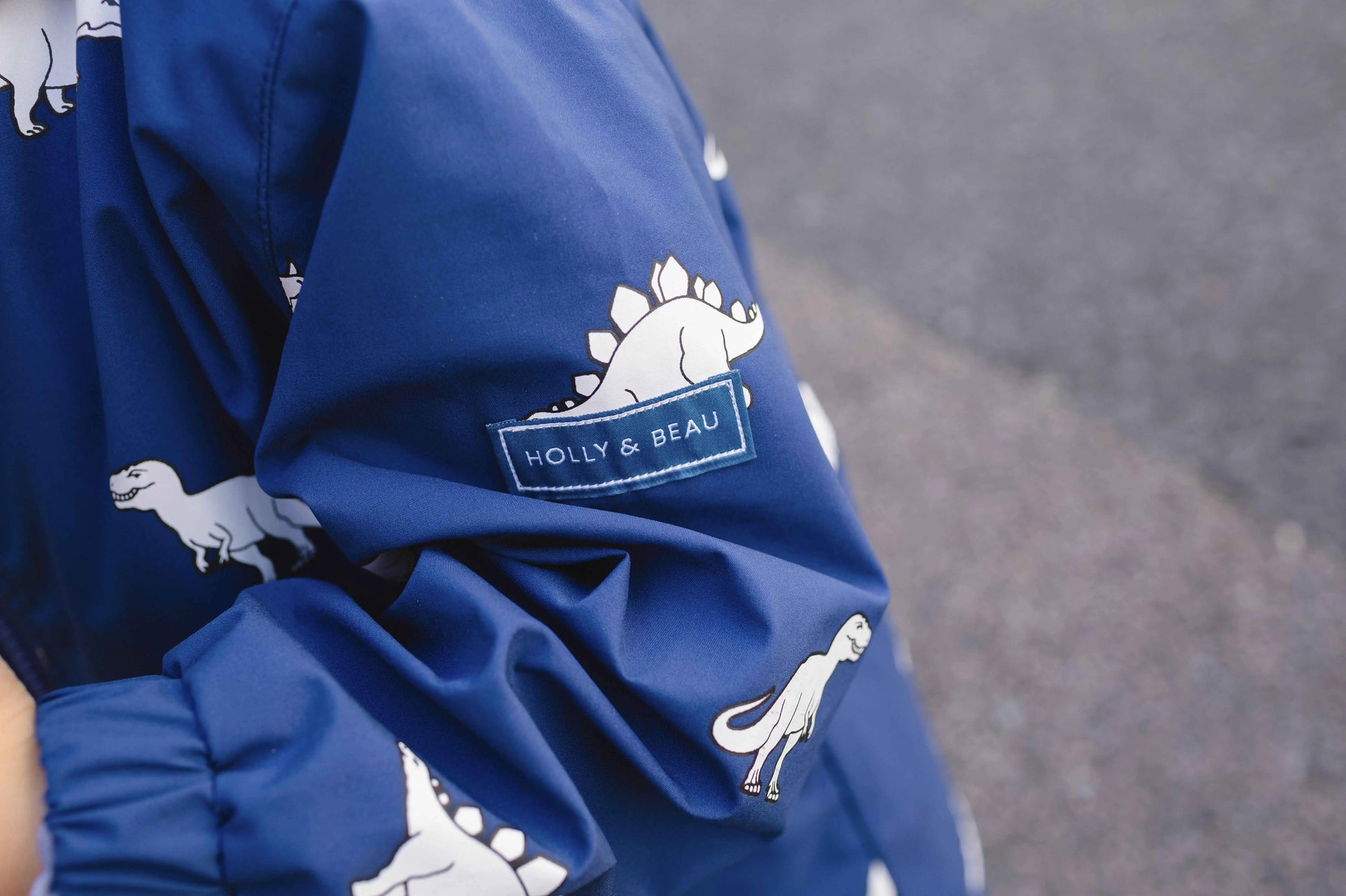 Navy Blue Dinosaur Colour Changing Raincoat Hollyandbeauu
