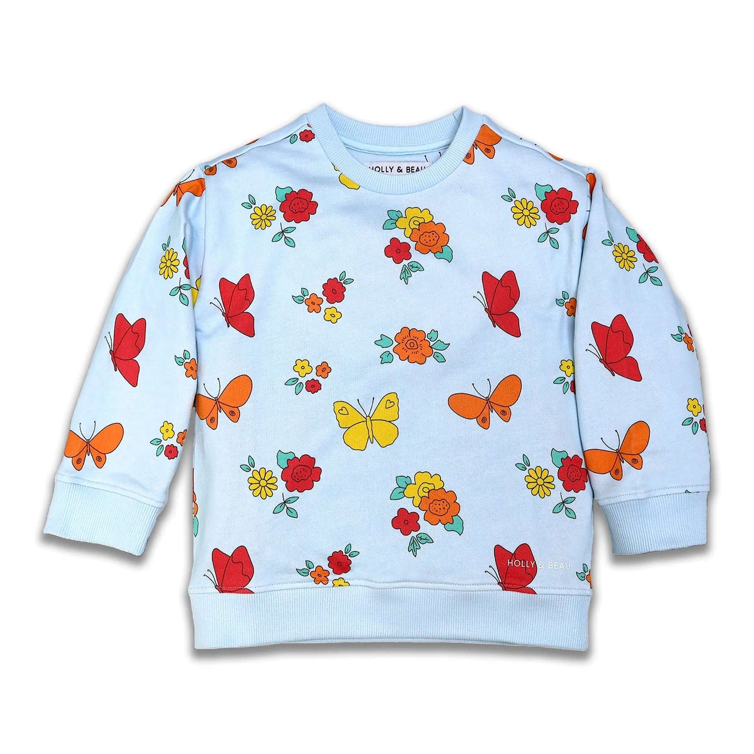 Organic Cotton Flower Print Sweatshirt Hollyandbeauu