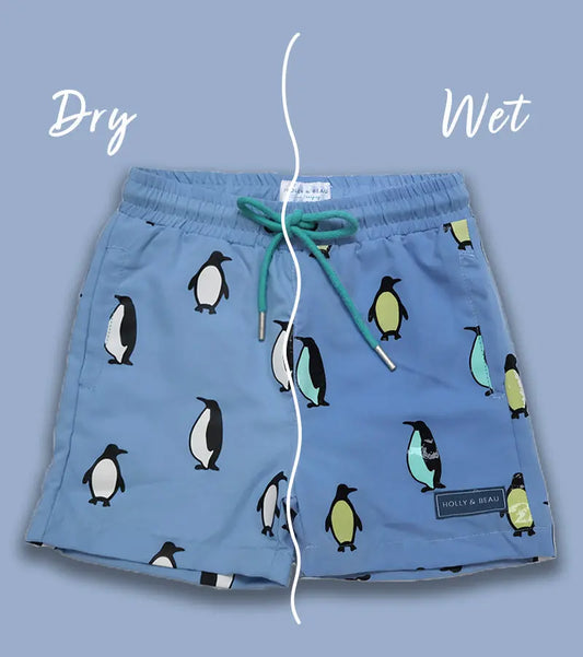 Penguin Colour Changing Swim Shorts Hollyandbeauu