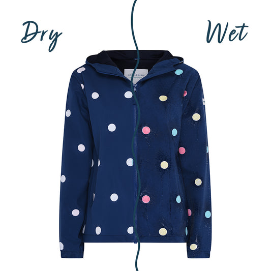 Women's Polka Dot Colour Changing Raincoat