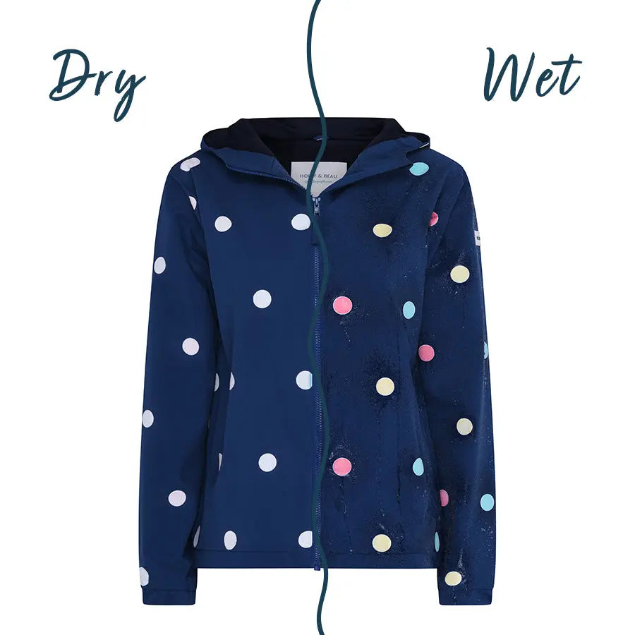 Women's Polka Dot Colour Changing Raincoat Hollyandbeauu