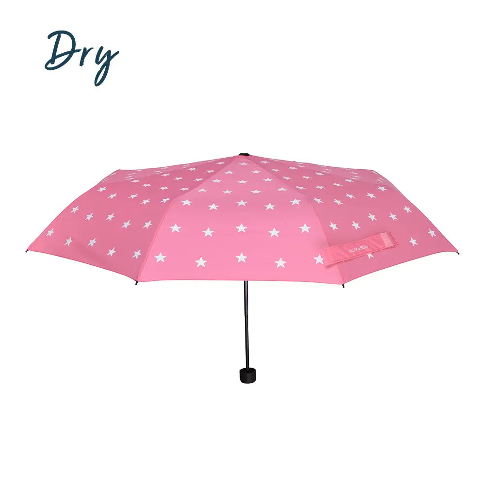 Womens Pink Star Colour Changing Umbrella Hollyandbeauu